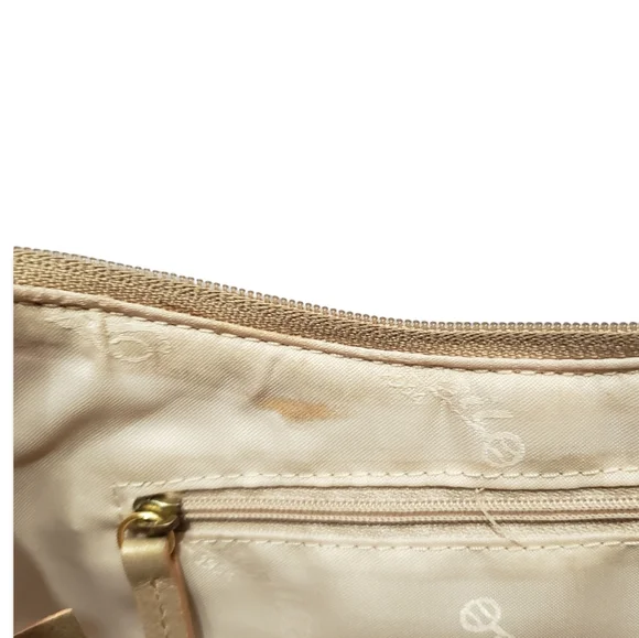 Vintage Fossil Shoulder PurseGold Genuine Leather Metallic 1954 - Picture 5 of 8